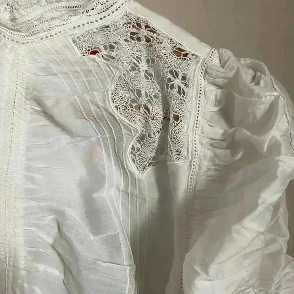 Farm Rio White Lace Blouse Size Large - Picture 7 of 13